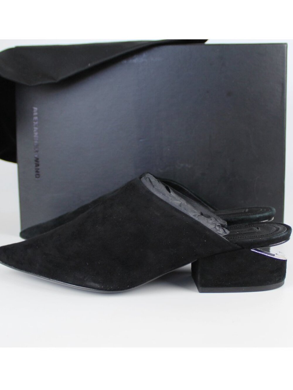 NEW Alexander Wang Pointy Toe Suede Mule, Black, EU 36.5